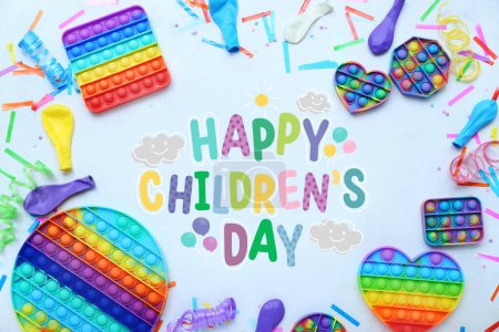 Festive banner for Children's Day with toys