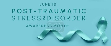 Band auf farbigem Hintergrund. Monat des Bewusstseins für posttraumatische Belastungsstörungen