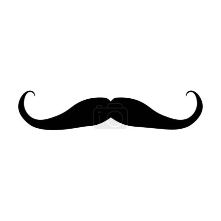 Illustration for Black curly mustache on white background - Royalty Free Image