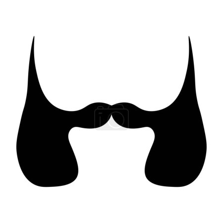 Illustration for Black mustache and sideburns on white background - Royalty Free Image