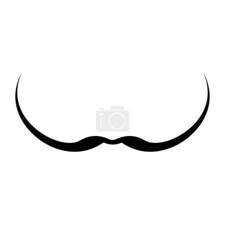 Illustration for Long black mustache on white background - Royalty Free Image