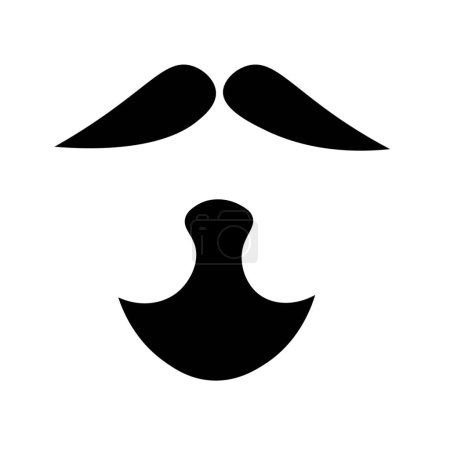Illustration for Black mustache and beard on white background - Royalty Free Image