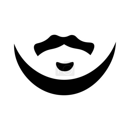 Illustration for Black mustache and beard on white background - Royalty Free Image
