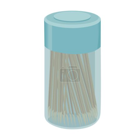 Illustration for Container with toothpicks on white background - Royalty Free Image