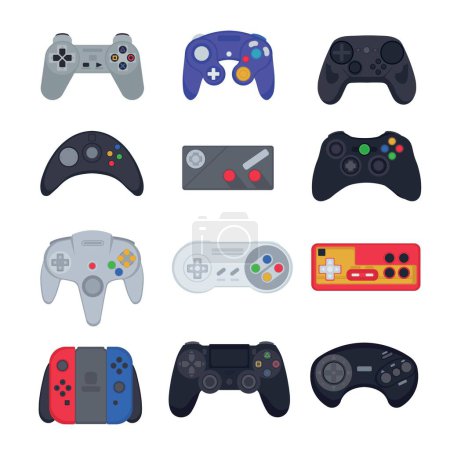 Illustration for Set of modern game pads on white background - Royalty Free Image