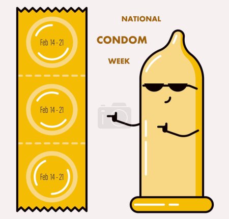 Illustration for Banner for National Condom Week on white background - Royalty Free Image