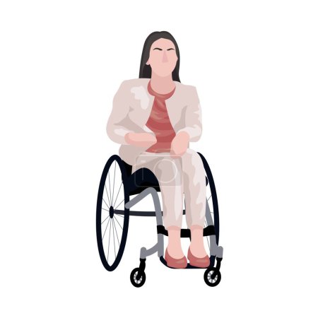 Illustration for Businesswoman in wheelchair on white background - Royalty Free Image