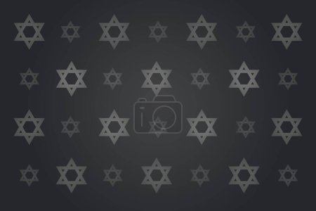 Téléchargez les illustrations : Many David stars on dark grey background. International Holocaust Remembrance Day - en licence libre de droit