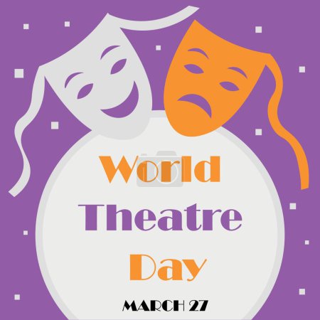Illustration for Greeting card for World Theater Day - Royalty Free Image