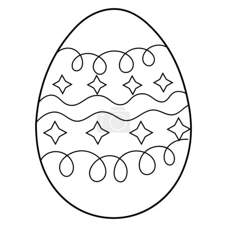 Sketch of Easter egg on white background