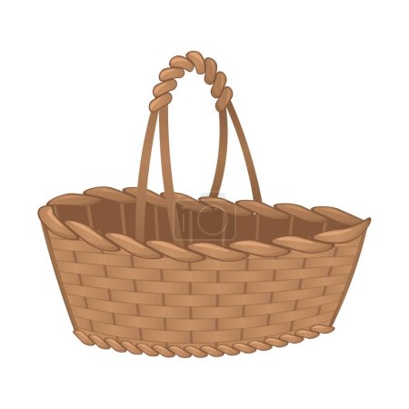 Illustration for Empty wicker basket on white background - Royalty Free Image