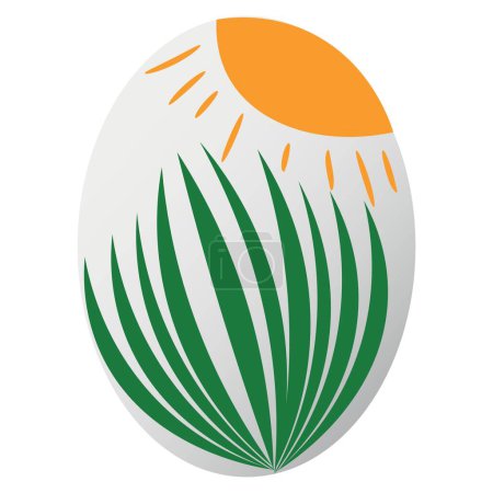 Ilustración de Beautiful painted egg for Novruz Bayram celebration on white background - Imagen libre de derechos