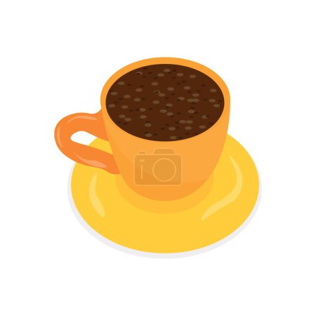 Illustration for Cup of black coffee on white background - Royalty Free Image