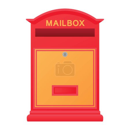 Red mailbox on white background