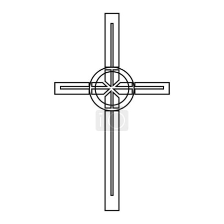 Ilustración de Cruz como símbolo del cristianismo sobre fondo blanco - Imagen libre de derechos