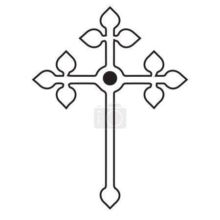 Illustration for Cross as symbol of Christianity on white background - Royalty Free Image