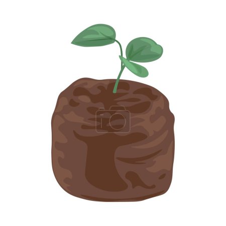 Illustration for Young sprout with soil on white background - Royalty Free Image