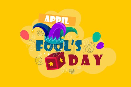 Illustration for Greeting card for April Fool's Day celebration - Royalty Free Image