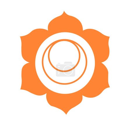 Ilustración de Símbolo de Svadhisthana (chakra sacro) sobre fondo blanco - Imagen libre de derechos