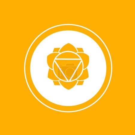 Illustration for Symbol of Manipura (solar plexus chakra) on yellow background - Royalty Free Image