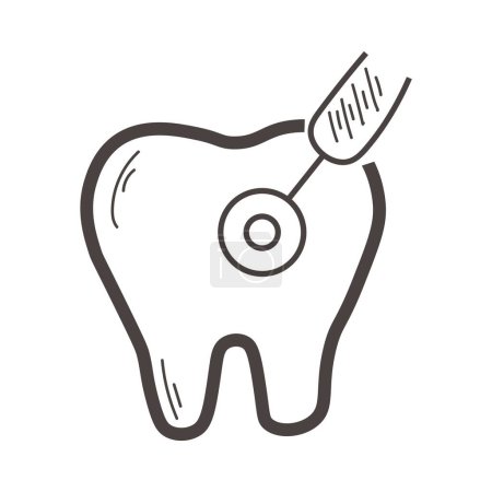 Illustration for Tooth and dental tool on white background - Royalty Free Image