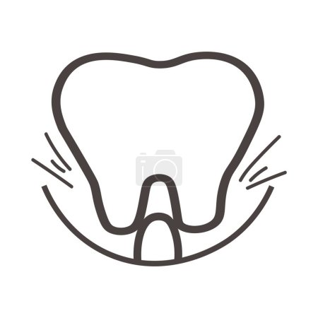 Illustration for Loss of tooth on white background - Royalty Free Image