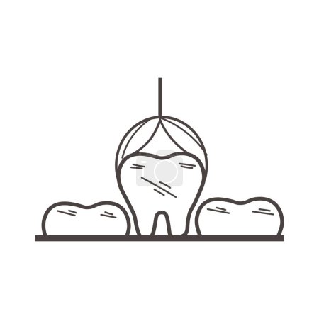 Illustration for Pulling out of tooth on white background - Royalty Free Image