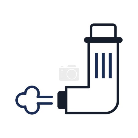 Illustration for Asthma inhaler on white background - Royalty Free Image