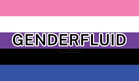 Ilustración de Vista de la Bandera Internacional de Orgullo Genderfluid - Imagen libre de derechos