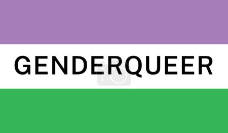 Ilustración de Vista de la Bandera Internacional del Orgullo Genderqueer - Imagen libre de derechos