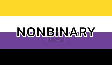 Ilustración de Vista de la Bandera Internacional del Orgullo No Binario - Imagen libre de derechos