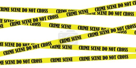 Ilustración de Muchas cintas amarillas de la escena del crimen sobre fondo blanco - Imagen libre de derechos