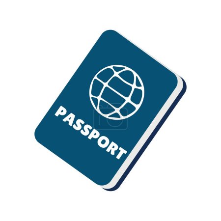 Ilustración de Pasaporte azul sobre fondo blanco - Imagen libre de derechos
