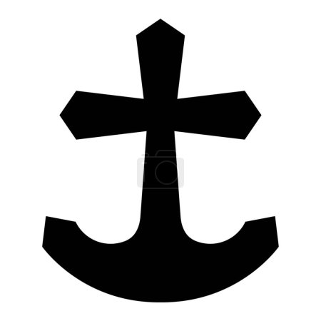 Illustration for Anchored cross on white background - Royalty Free Image