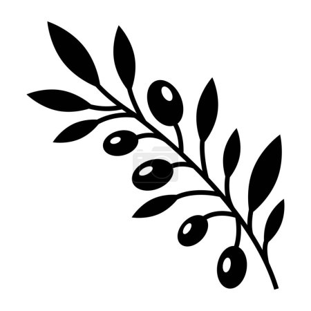 Illustration for Olive branch on white background - Royalty Free Image