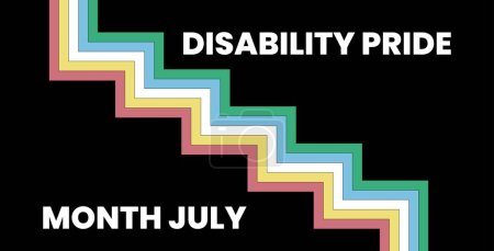 Téléchargez les illustrations : Bannière pour le Mois de la fierté des personnes handicapées - en licence libre de droit