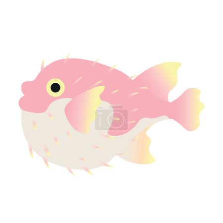 Illustration for Cute pufferfish on white background - Royalty Free Image