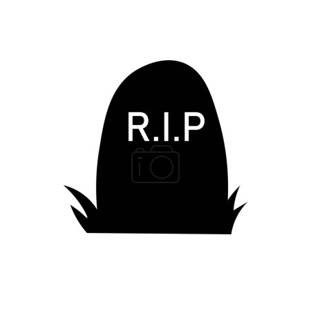 Illustration for Gravestone with letters RIP on white background - Royalty Free Image