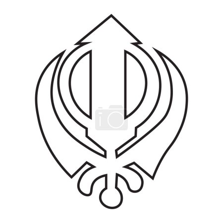 Téléchargez les illustrations : Khanda sur fond blanc. Symbole du sikhisme - en licence libre de droit