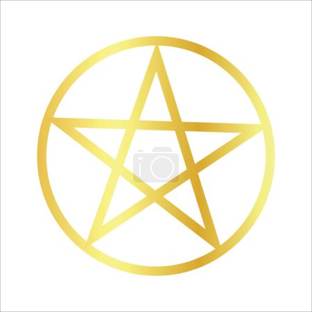 Illustration for Pentagram in circle on white background - Royalty Free Image