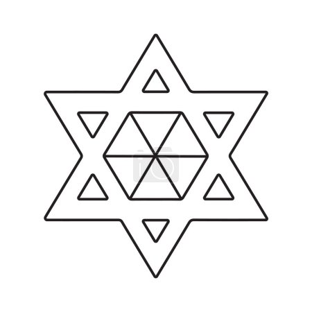 Illustration for Star of David on white background. Symbol of Judaism - Royalty Free Image