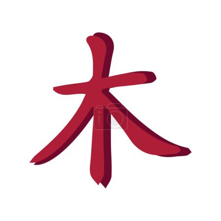 Ilustración de Jeroglífico sobre fondo blanco. Símbolo del confucianismo - Imagen libre de derechos