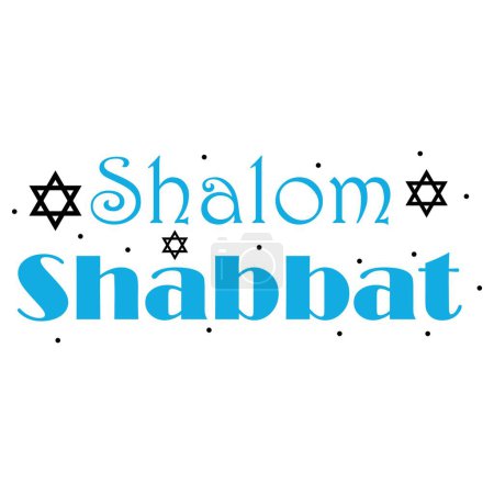 Ilustración de Texto SHALOM SHABBAT sobre fondo blanco - Imagen libre de derechos