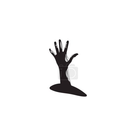 Illustration for Silhouette of zombie's hand on white background - Royalty Free Image
