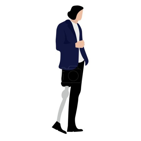 Téléchargez les illustrations : Homme avec prothèse de jambe sur fond blanc - en licence libre de droit