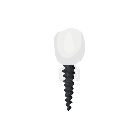 Téléchargez les illustrations : Tooth implant on white background - en licence libre de droit