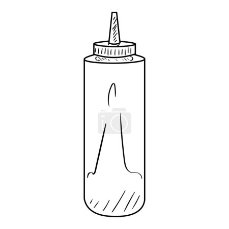 Ilustración de Dispensador de salsa de plástico sobre fondo blanco - Imagen libre de derechos