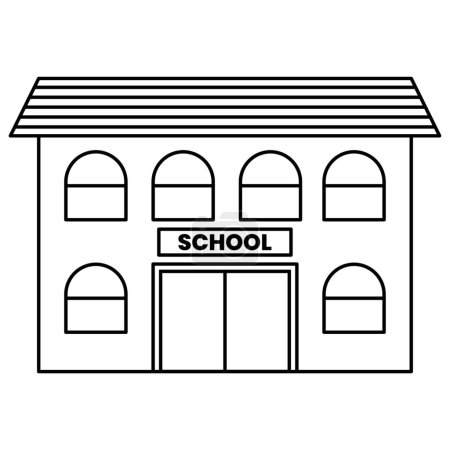 Ilustración de Edificio escolar sobre fondo blanco - Imagen libre de derechos