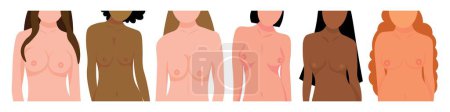 Illustration for Group of young naked women on white background - Royalty Free Image