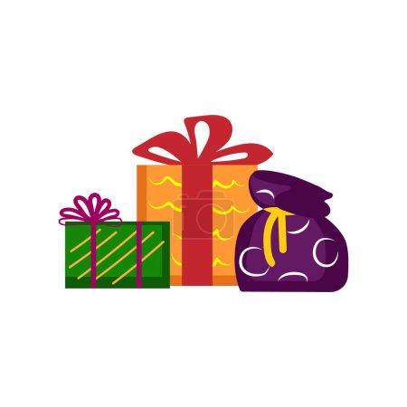 Illustration for Packed gifts on white background - Royalty Free Image